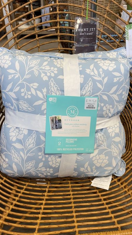 Loving the pretty light blue and white floral pattern on this pack of two outdoor pillows!! 😍☀️🩵

#LTKhome #LTKfindsunder50 #LTKSeasonal