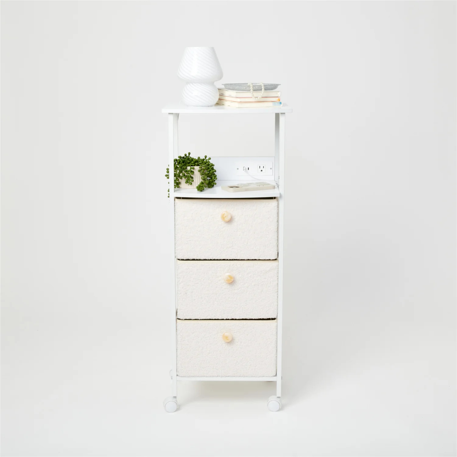 Sutton Charging 3-Drawer Cart on Wheels | Dorm Essentials - Dormify | Dormify