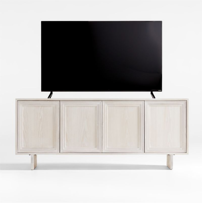 Somerset 68" Whitewashed Ash Wood Media Console/TV Stand with Storage | Crate & Barrel | Crate & Barrel