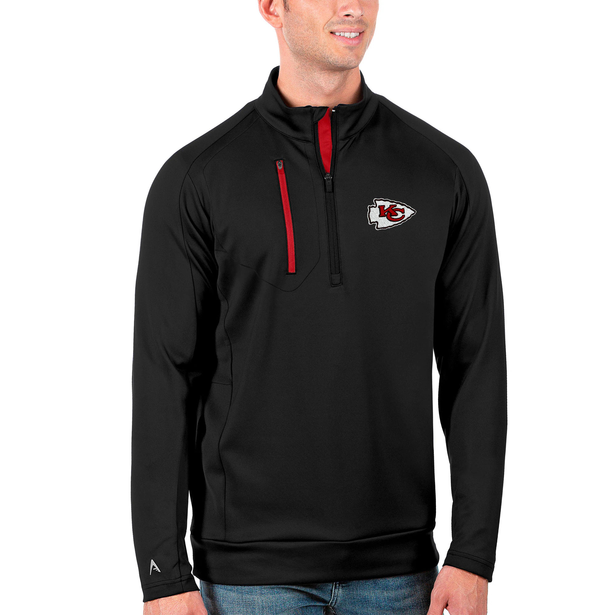 Kansas City Chiefs Antigua Generation Quarter-Zip Pullover Jacket - Black/Red | Fanatics