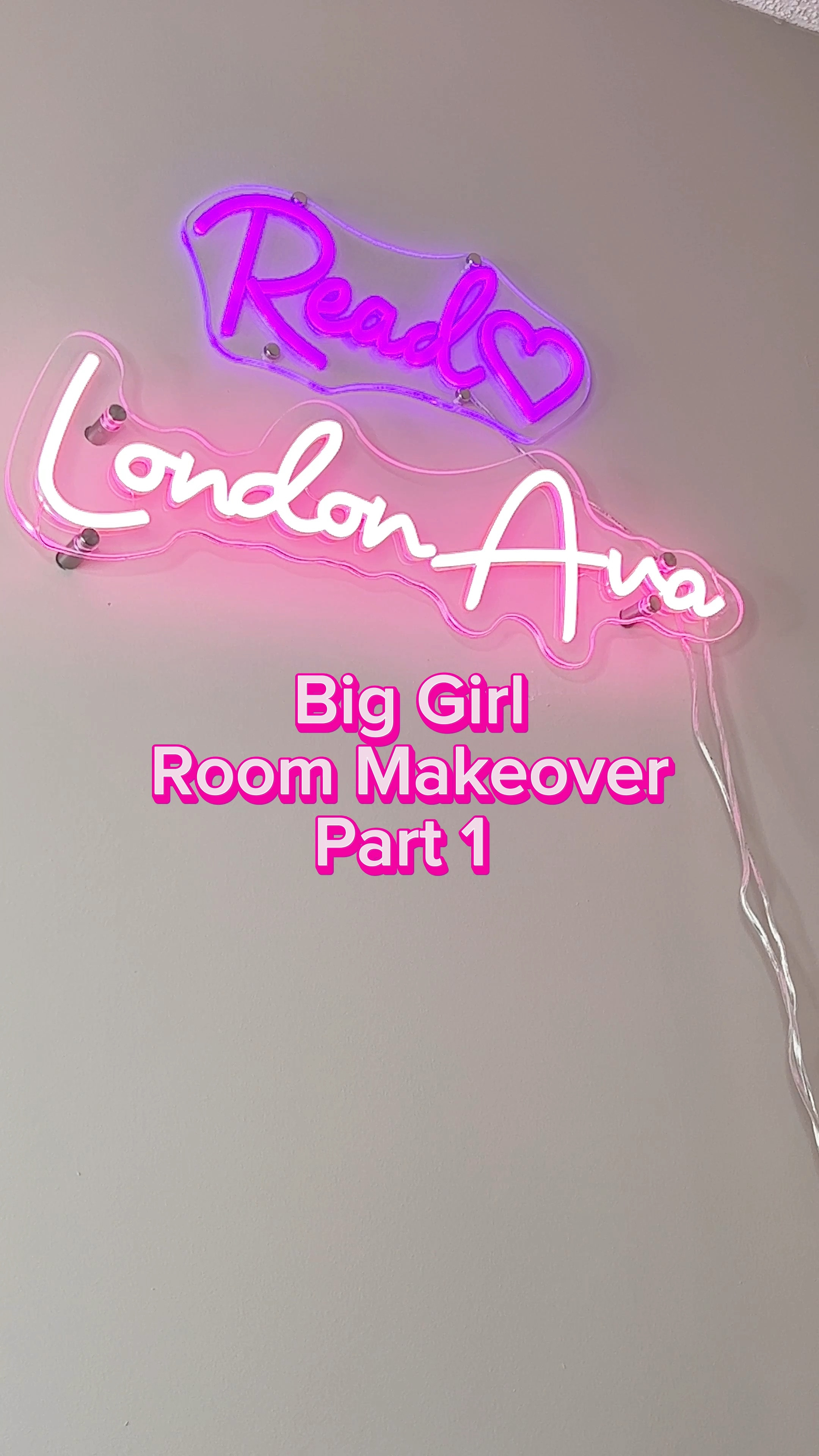 Redo on my daughters big girl room !💜 part 1. Went with a different aesthetic. She gave me pastel or purple and thats it haha. Yes im hiding those cords to the lights 🥰 
#bedroomremodel #girlsbedroomdecor #home #kidsroommakeover #bedroomdecor #home #shanicelashaystyle #purpleroom #girlyroom #diy #neonlight 

#LTKkids #LTKunder100 #LTKhome