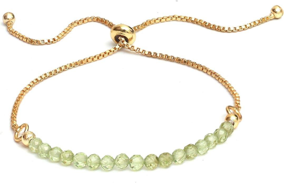 Gempires Bolo Birthstone Bracelets for Women, 14K Gold Plated Bolo Bracelet, Adjustable, Dainty &... | Amazon (US)