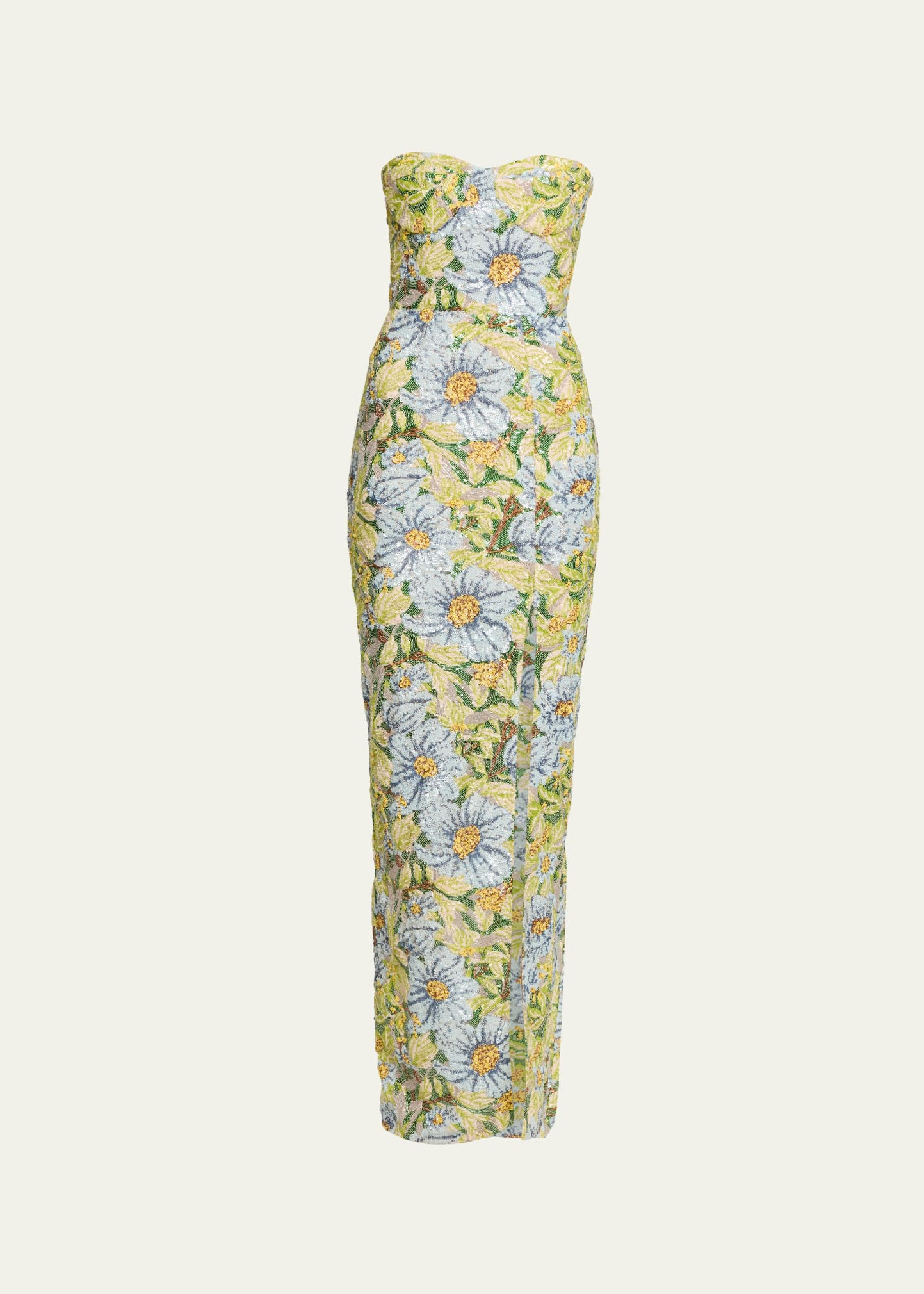 Bronx Banco Veronica Strapless Floral Sequin Column Gown | Bergdorf Goodman
