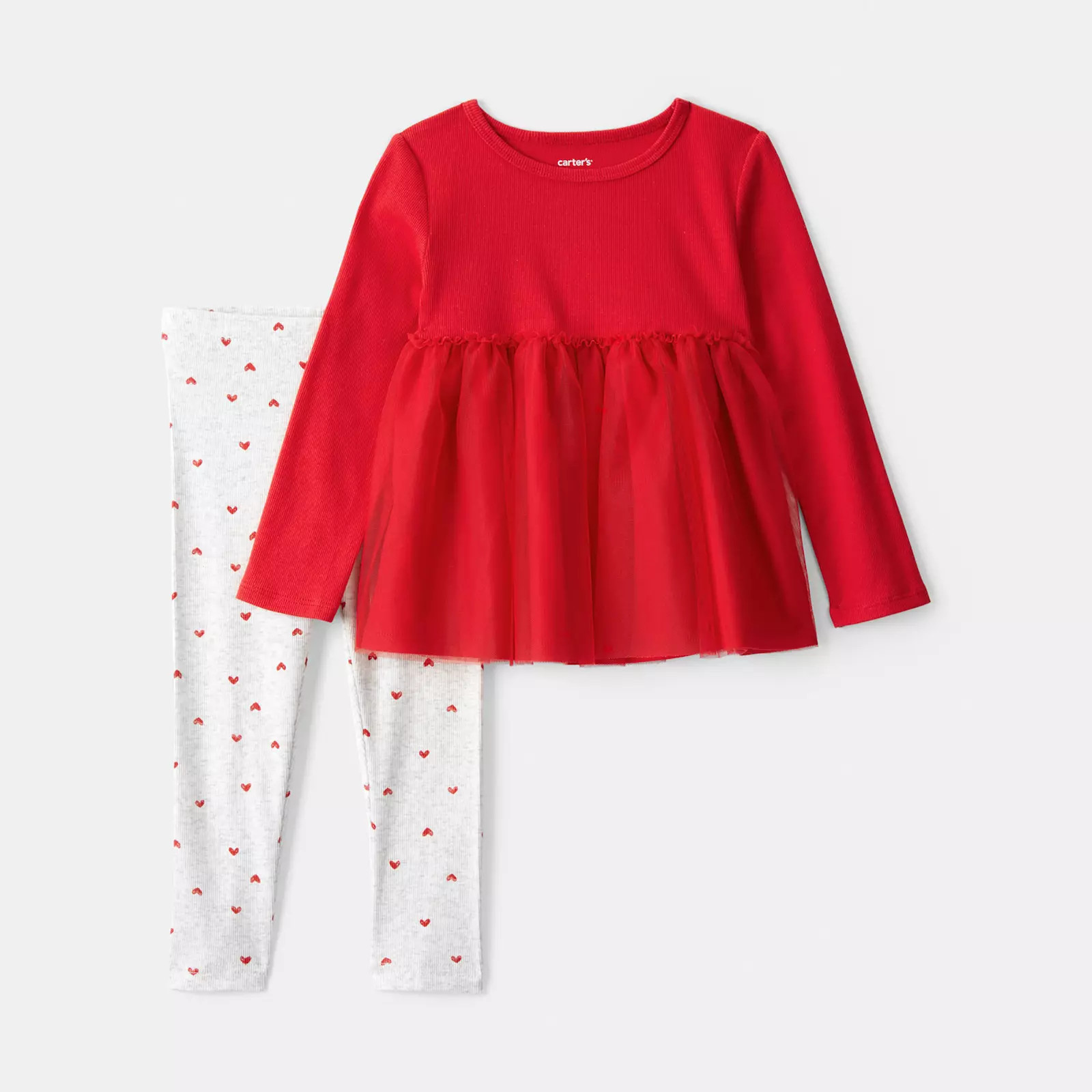 Toddler Girls Carter's Valentine's Day Heart Long-Sleeve Tee & Legging Set, Toddler Girl's, Size: 4T, Red | Kohl's