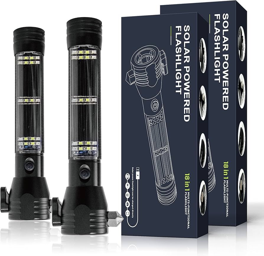 Otdair LED Flashlight Solar Power Flashlight, Ultra Bright Flashlight, High Lumens, USB Rechargea... | Amazon (US)