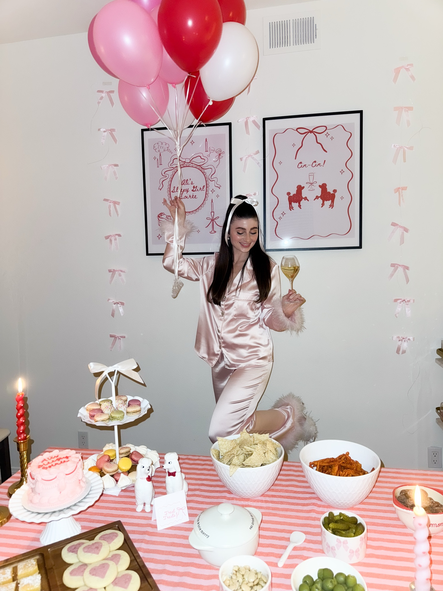 Pajama party details 

PJ party
Silk pajamas, feather pajamas , bridal pajamas , bridesmaid pajamas , pink pajamas, feather trimmed pajamas 
Taper candles , candlestick , heart candles 

#LTKHome #LTKWedding #LTKFindsUnder100