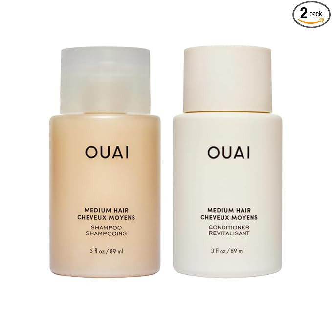 OUAI Medium Hair Shampoo & Conditioner Set, Travel Size - Hydrating Shampoo & Conditioner - With ... | Amazon (US)