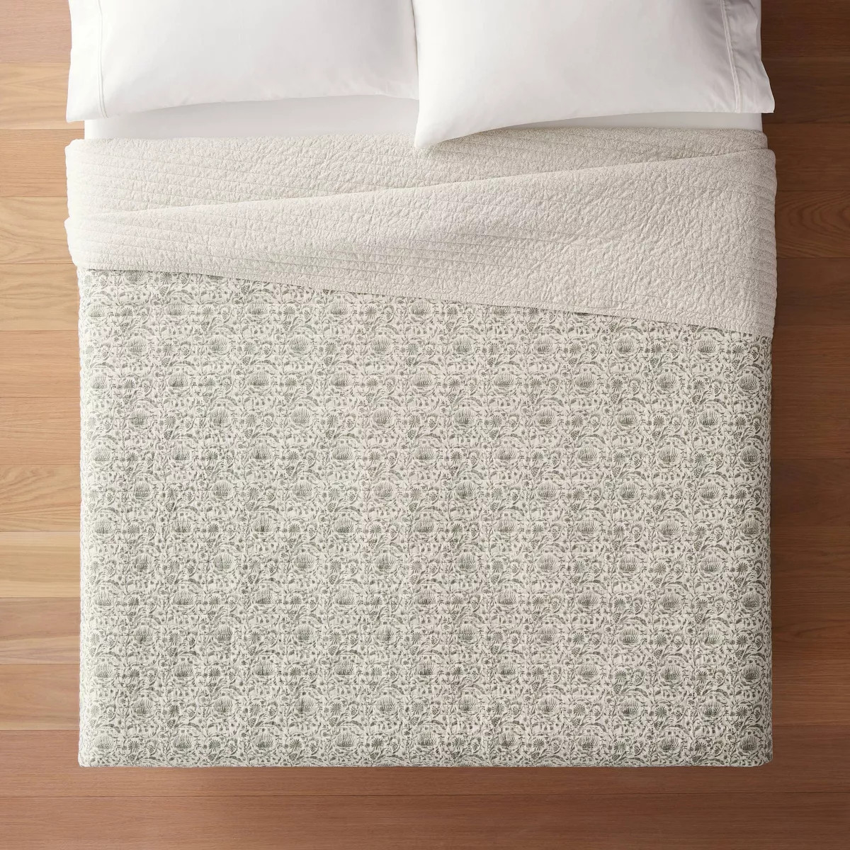 Decorative Border Cotton Slub Print Quilt Light Teal Green – Threshold™ designed with Studio ... | Target