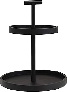 Bloomingville Mango Wood 2-Tier Handle, Black Tray | Amazon (US)