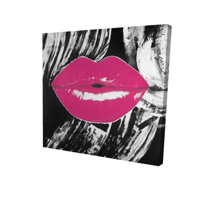 Pink Glossy Lips Canvas | Romantic Beauty Wall Art Decor | Wayfair North America