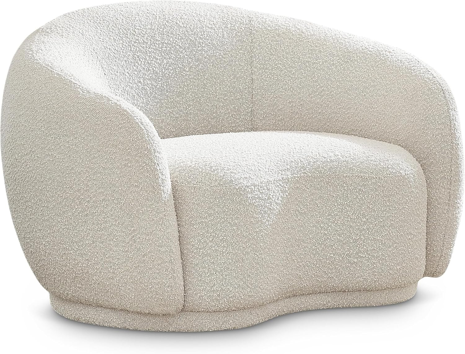 Meridian Furniture 693Cream-C Hyde Collection Modern | Contemporary Boucle Fabric Upholstered Accent Chair with Rounded Back, Cream, 42" W x 38" D x 27.5" H | Amazon (US)