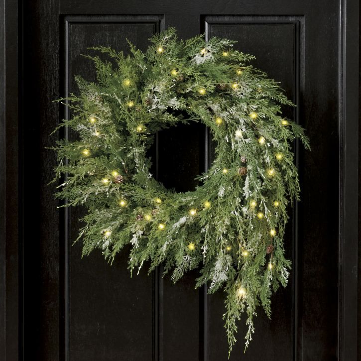 Glistening Christmas Cordless Wreath | Grandin Road | Grandin Road