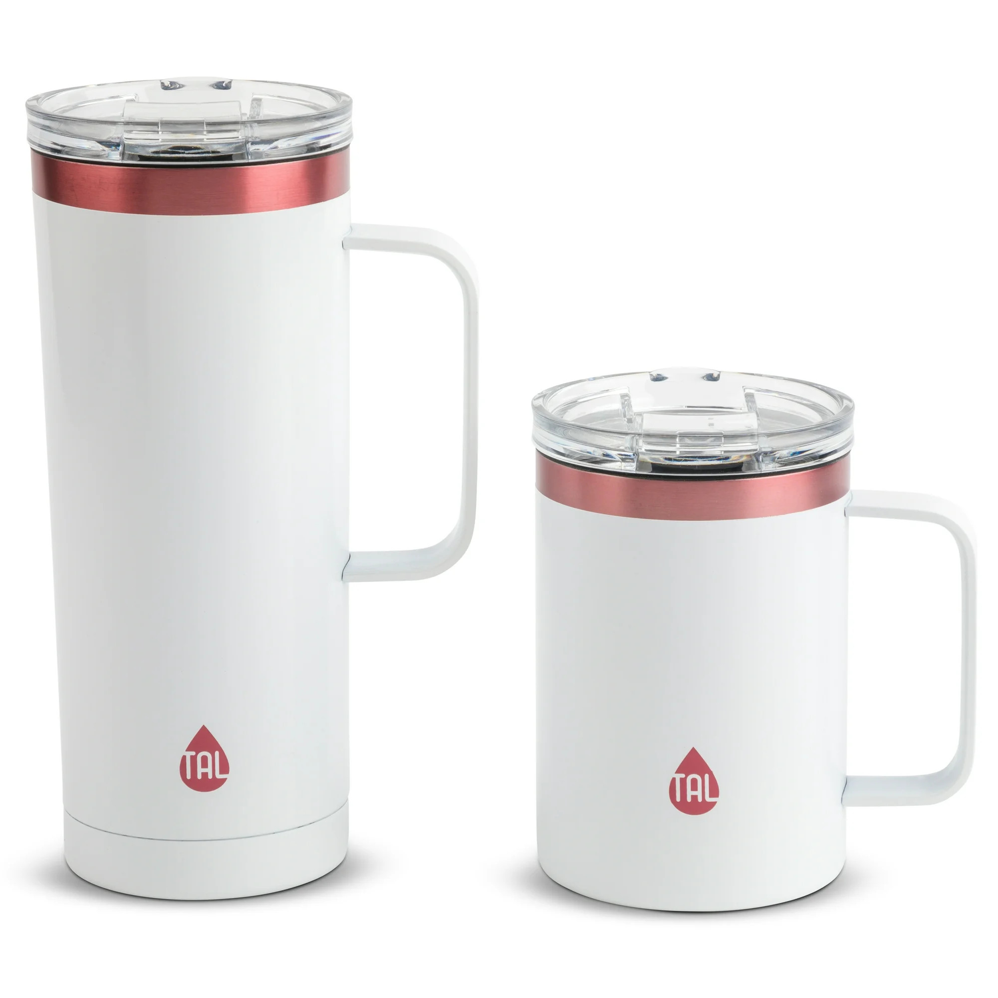 TAL Stainless Steel Mountaineer Coffee Mug 2 Pack, 20 fl oz and 12 fl oz, White - Walmart.com | Walmart (US)