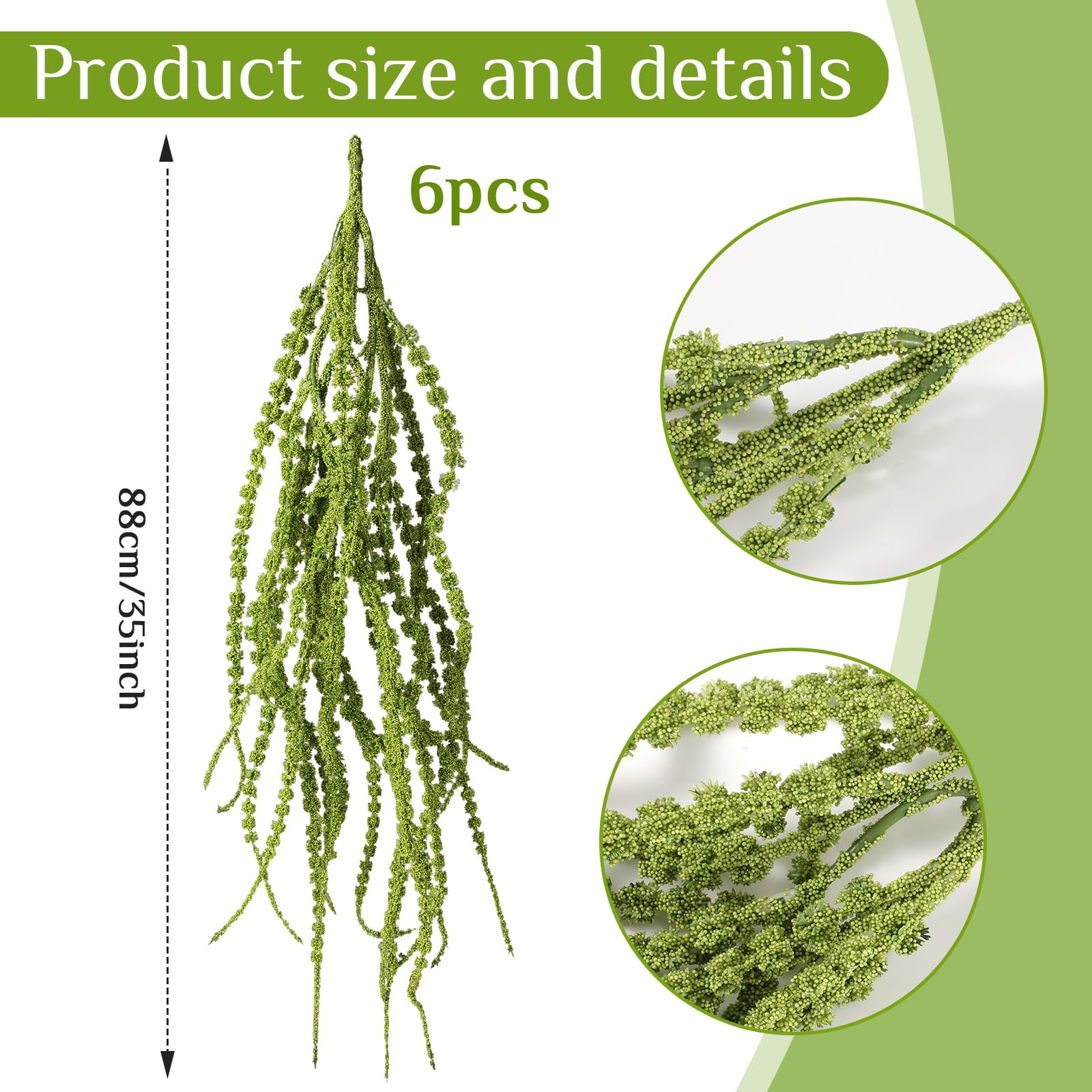 6 Pcs 35 Inch Amaranthus Artificial Flower Hanging Plants Fake Amaranthus Flower Dried Preserved ... | Amazon (US)