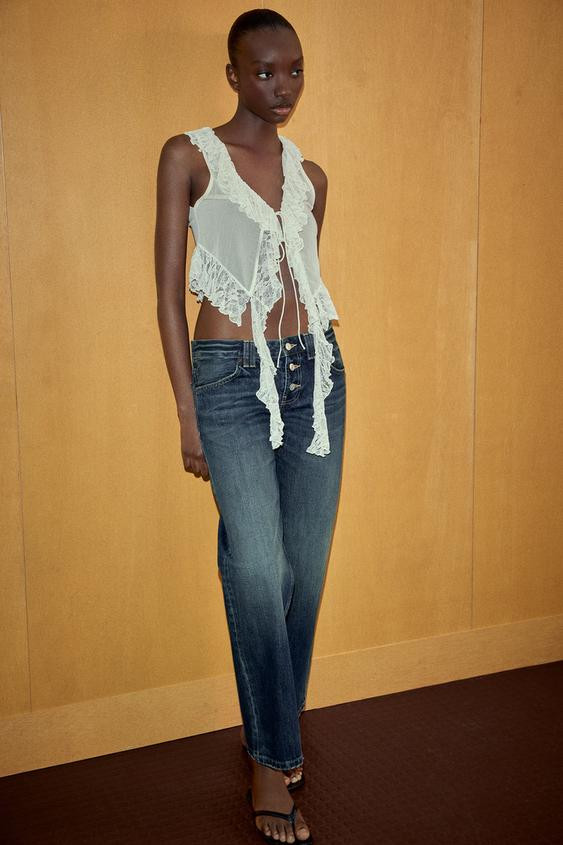 RUFFLED LACE TOP | Zara US