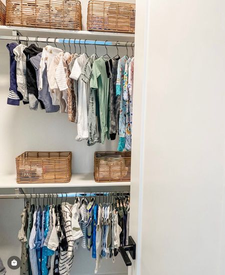 Organized baby closet makes it easier to find things. Sort clothes by age on hangers, everything else can go in a bin!

#LTKbump #LTKhome #LTKbaby