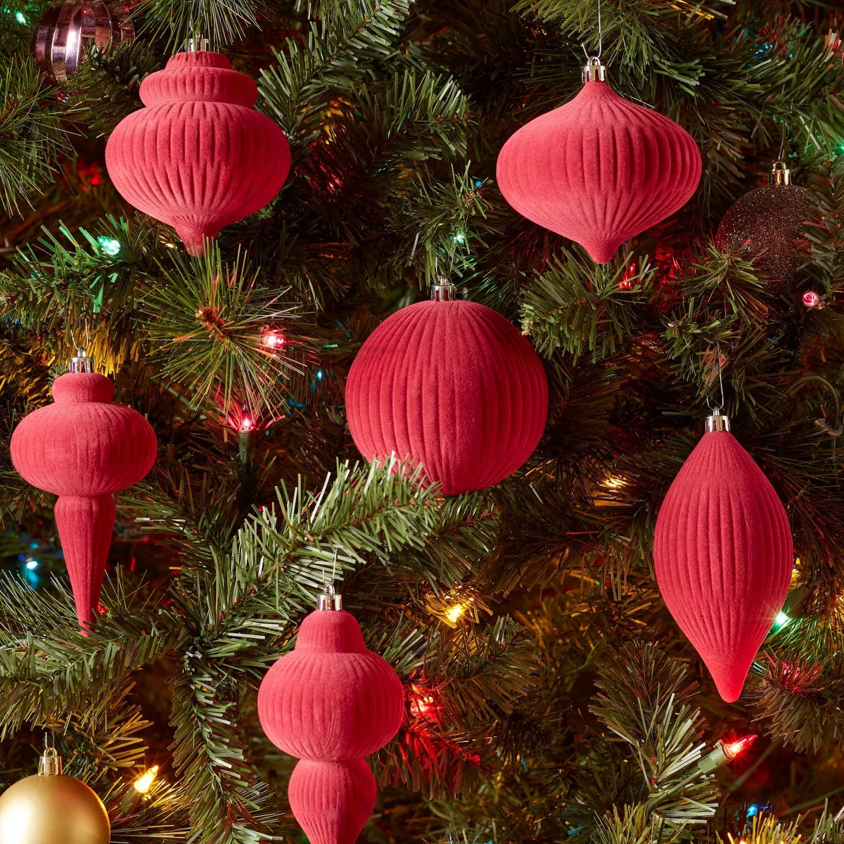 6pc Flocked Finial Christmas Tree Ornament Set - Wondershop™ | Target