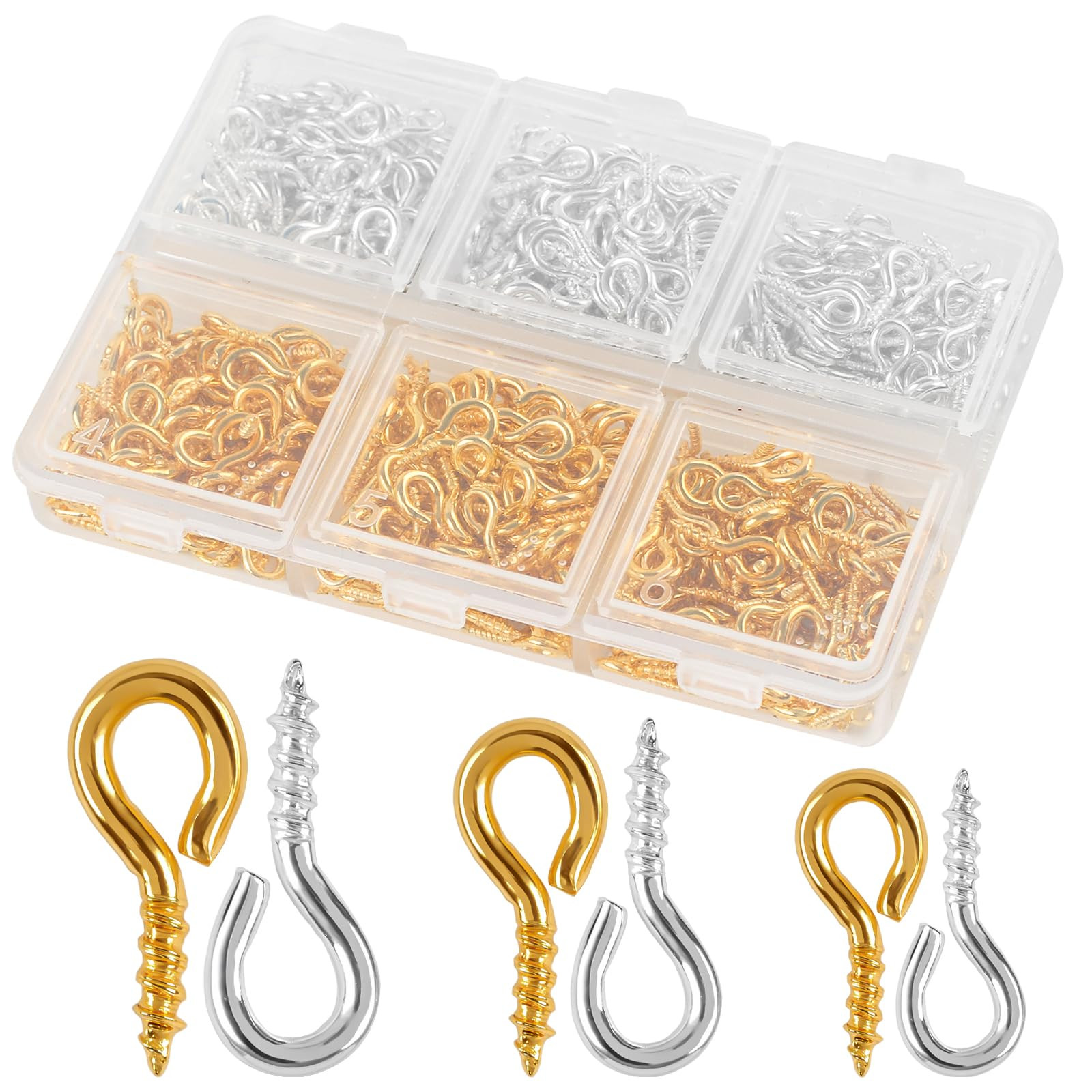 Eye Hooks Screw, 600Pcs Screw Eye Pins for Jewelry Making，Metal Self Tapping Small Eye Screws f... | Amazon (US)