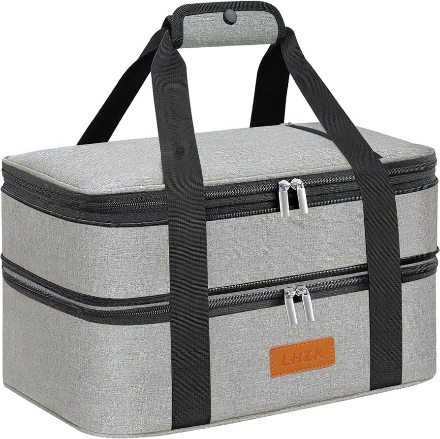 LHZK Double Insulated Casserole Carrier for Hot or Cold Food, Lasagna Holder Tote for Potluck Par... | Amazon (US)