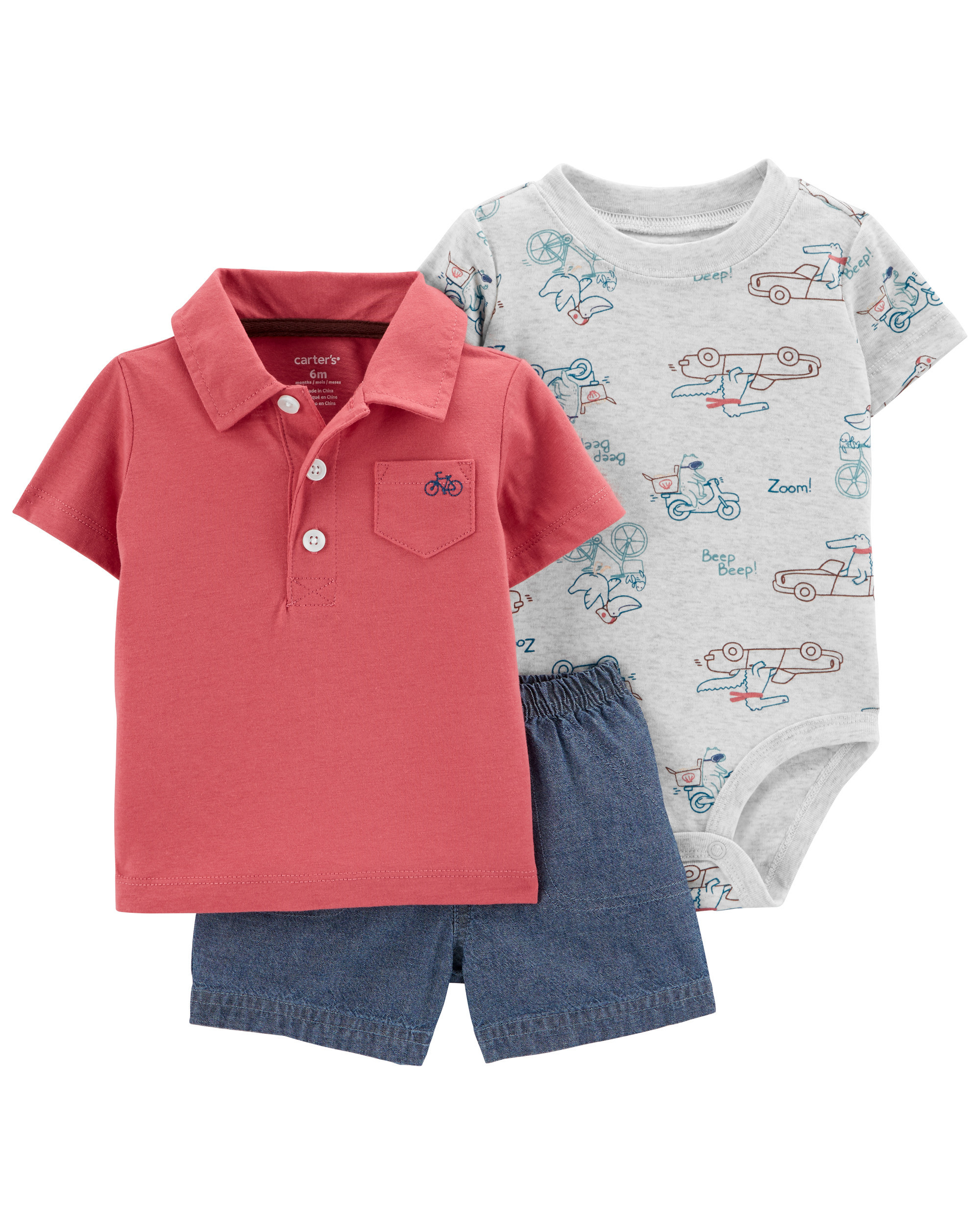 3-Piece Polo Little Short Set | Carter's