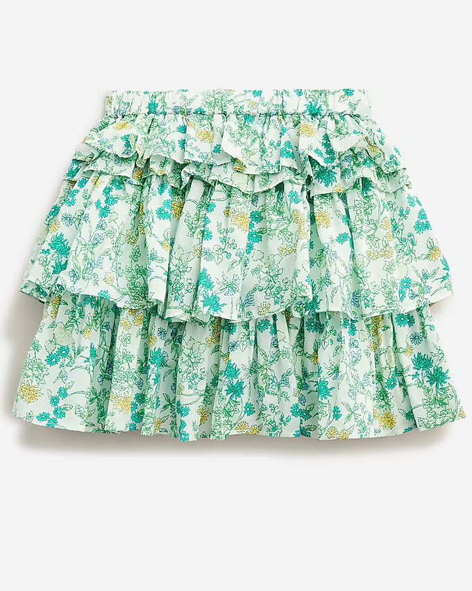 Girls' ruffle skirt in floral | J.Crew US