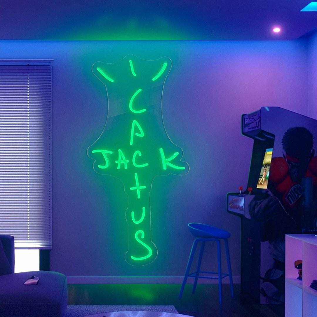 CACTUS JACK Neon Sign, Neon Light Sign for Pub Bar Wall Decoration, Rap Talking West Coast Bedroo... | Etsy (US)