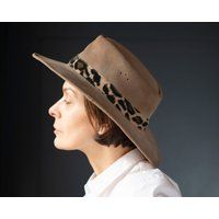 Beige Sandy Suede Wide Brim Hat. Vintage Fedora Extra Large Unisex All Seasons Men Cowboy Hat Wild C | Etsy (US)