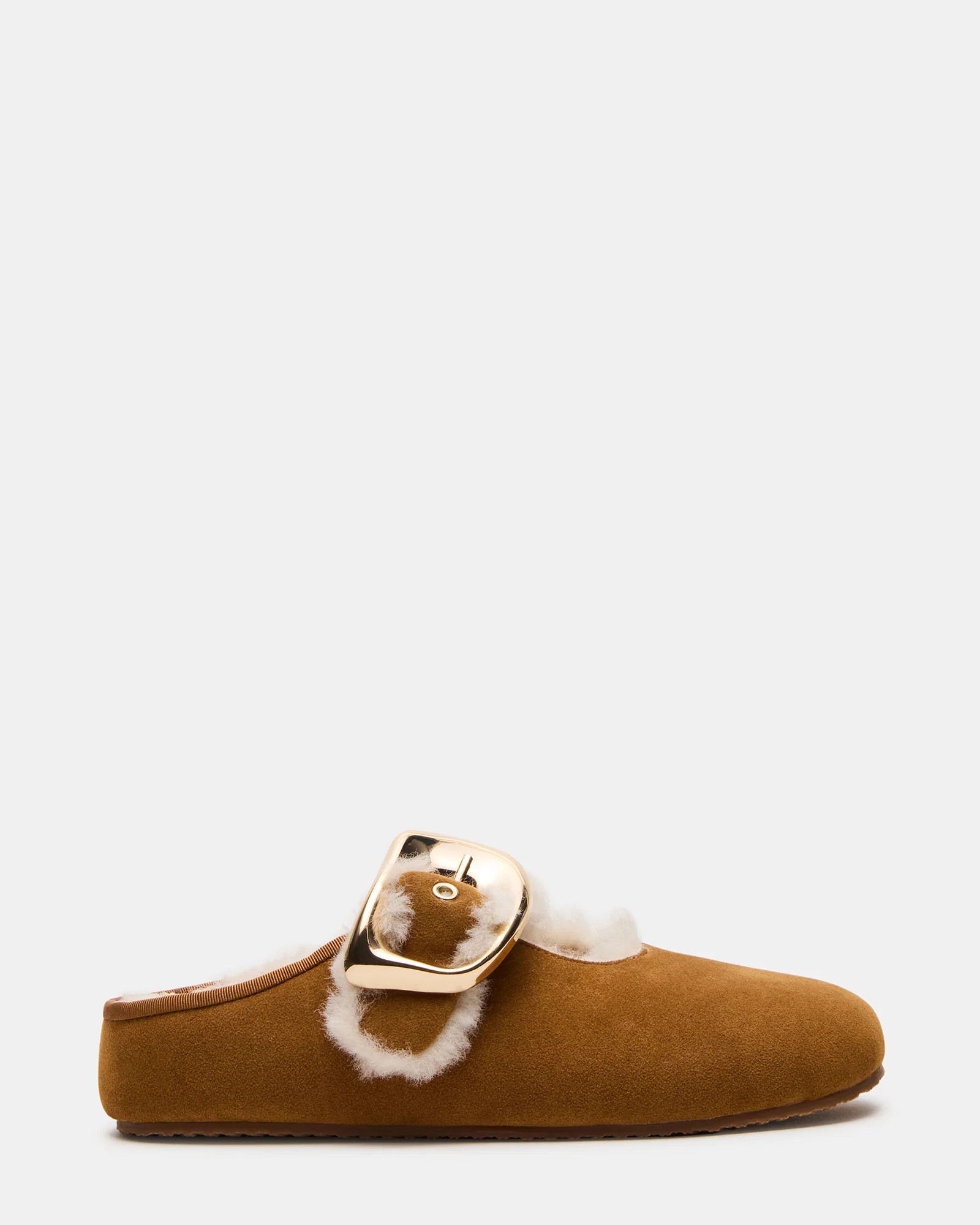 CLOUDY Chestnut Slip-On Mule Mary Jane Faux Fur Women's Flat | Steve Madden (US)