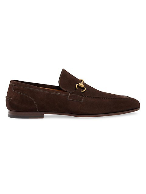 Gucci Jordaan Horsebit Suede Mocassins | Saks Fifth Avenue
