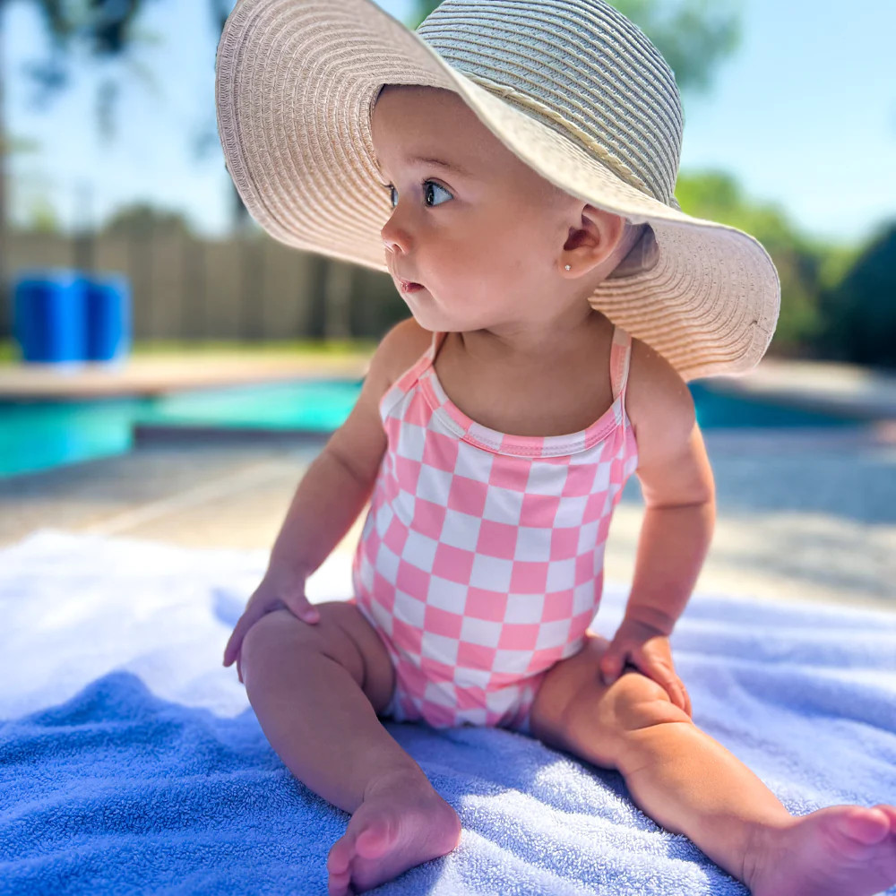 Strawberry Shortcake Checkerboard / Marina Swimsuit / UPF 50+ | SpearmintLOVE