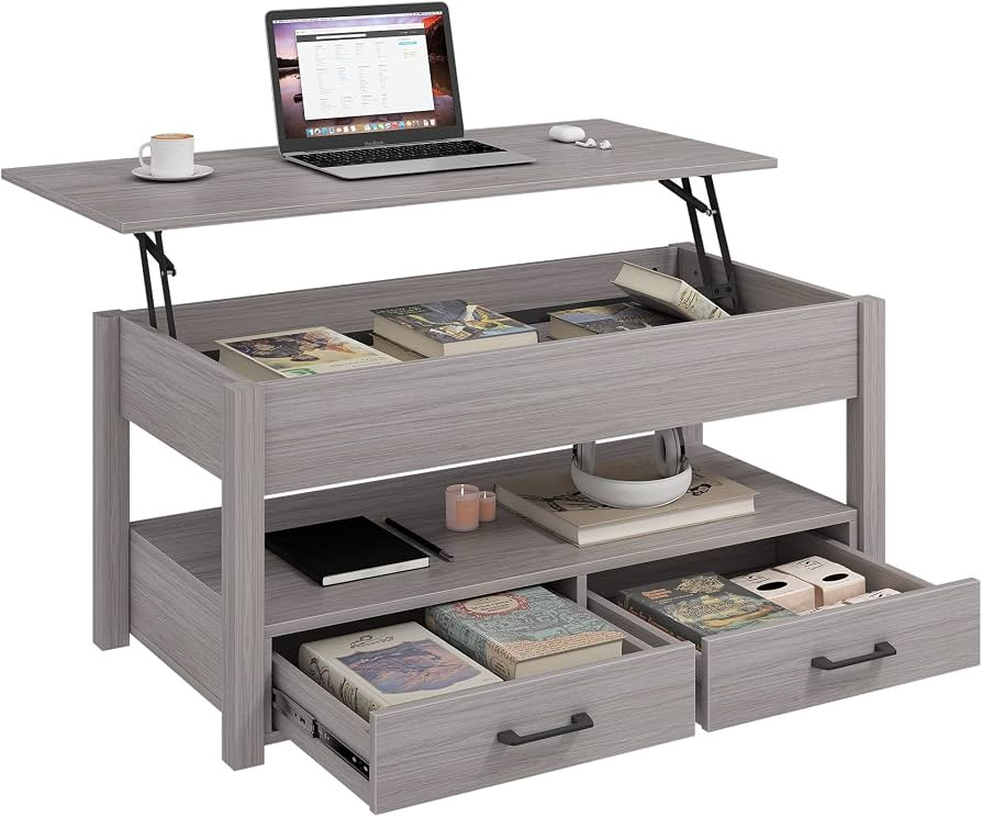 Aufvolr Lift Top Coffee Table with Storage, 41.7" Coffe Table with Hidden Compartment & 1 Open Sh... | Amazon (US)