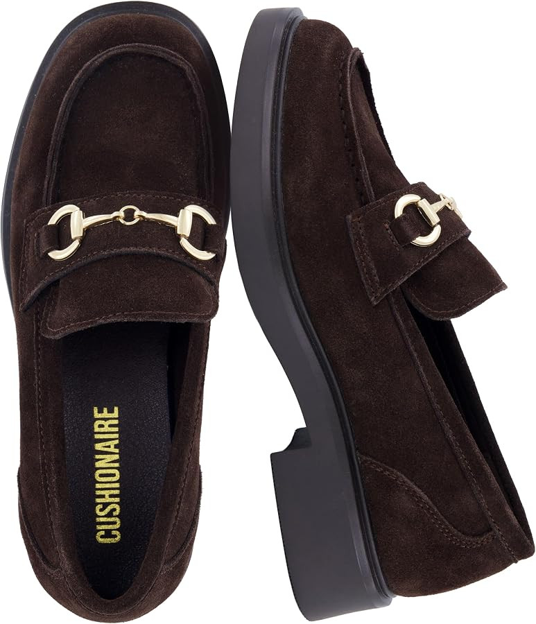 CUSHIONAIRE Gamble Leather Loafers for Women, Slip On Chunky Sole Work Shoe | Amazon (US)
