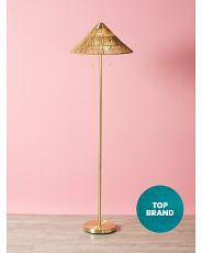64in Paper Rope Cone Shade Metal Floor Lamp | HomeGoods