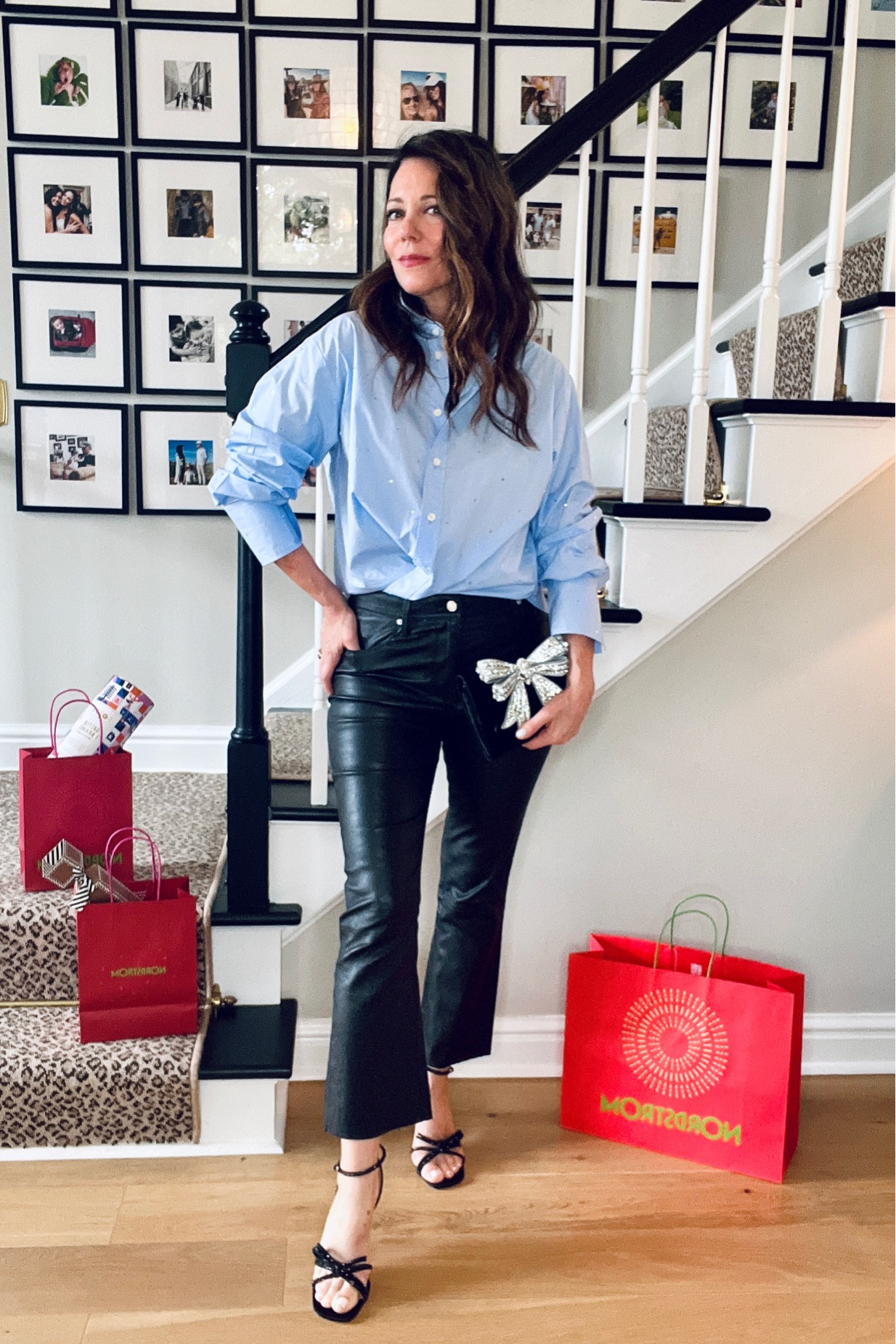 Here’s how I’ll wear this rhinestone shirt closer to the holidays!  It has rhinestones sprinkled all over but you can wear every day with jeans or pants!  Want more bling?  - this little crossbody is so darn cute and under $300.  

#LTKover40 #LTKHoliday #LTKparties