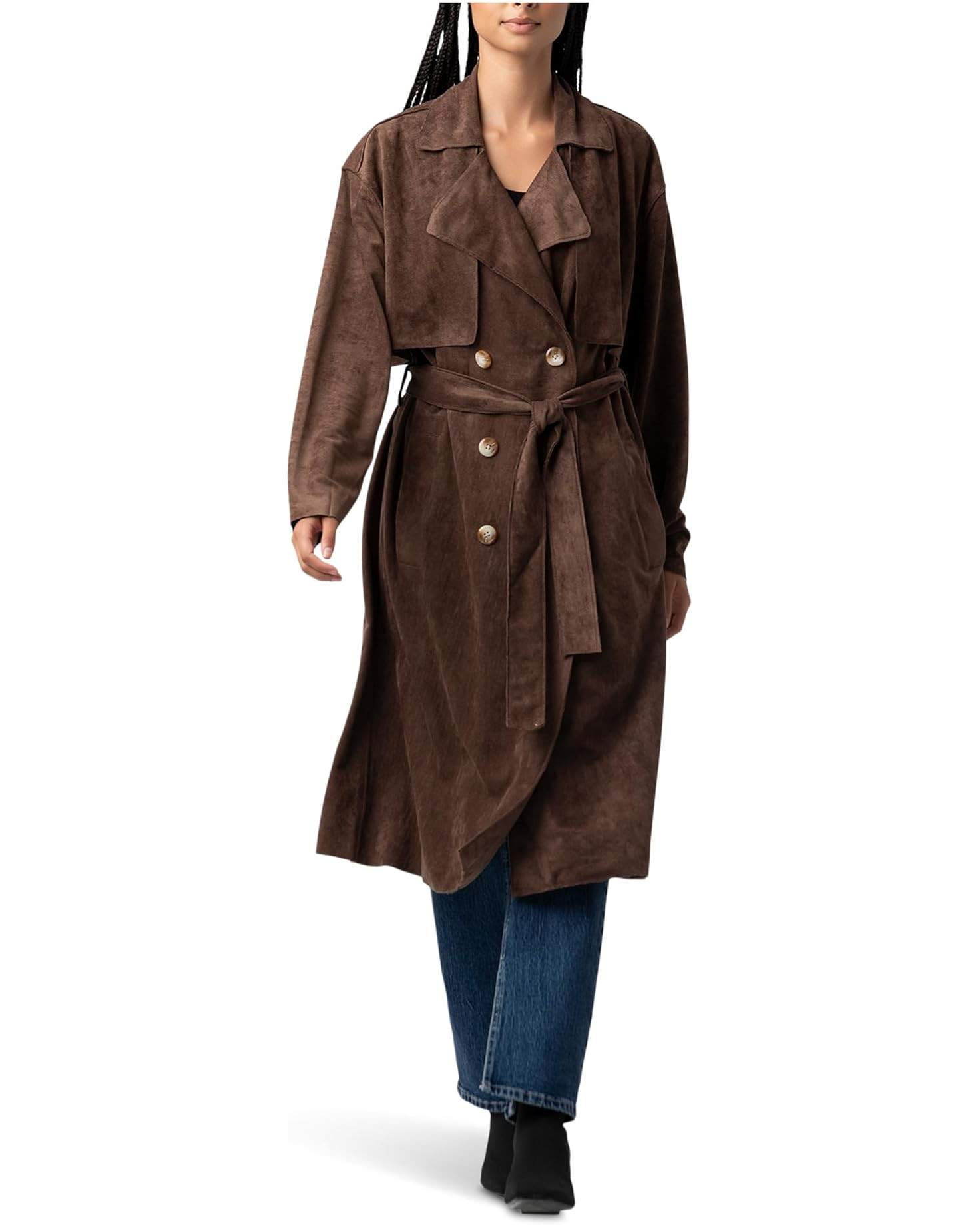 Faux Suede Trench Coat | Zappos