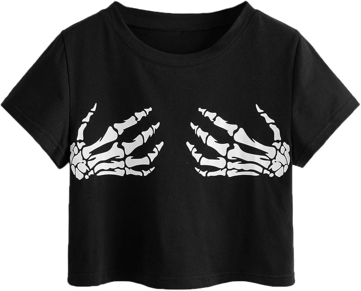 SweatyRocks Women's Cute Floral Print Cropped Tee Short Sleeve Crop Top | Amazon (US)