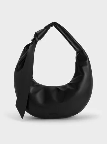 Toni Knotted Crescent Hobo Bag
    
         - Noir | Charles & Keith US