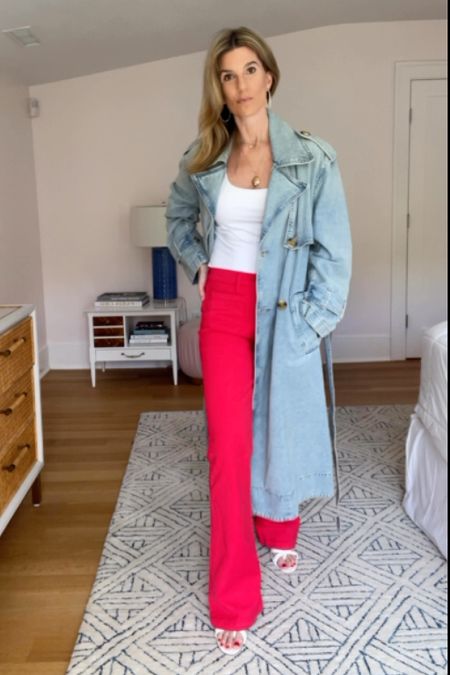 Turn heads- red jeans that are so flattering and the new IT girl outerwear a denim trench! If you plan to buy, please shop my links. My small account needs your support. Thank you so much!

#LTKSaleAlert #LTKFindsUnder100