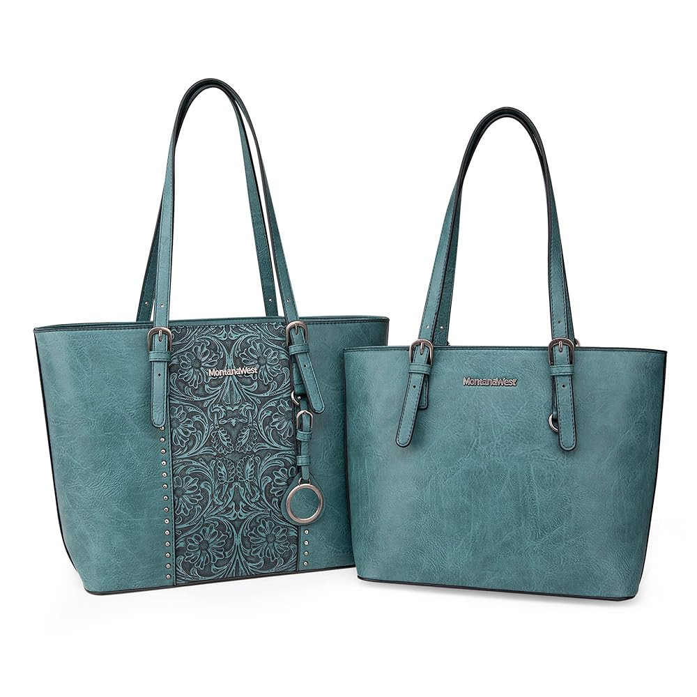 Montana West Tote Bag for Women Large Purse and Handbags Set Embossed Collection Purse 2Pcs Set | Amazon (US)