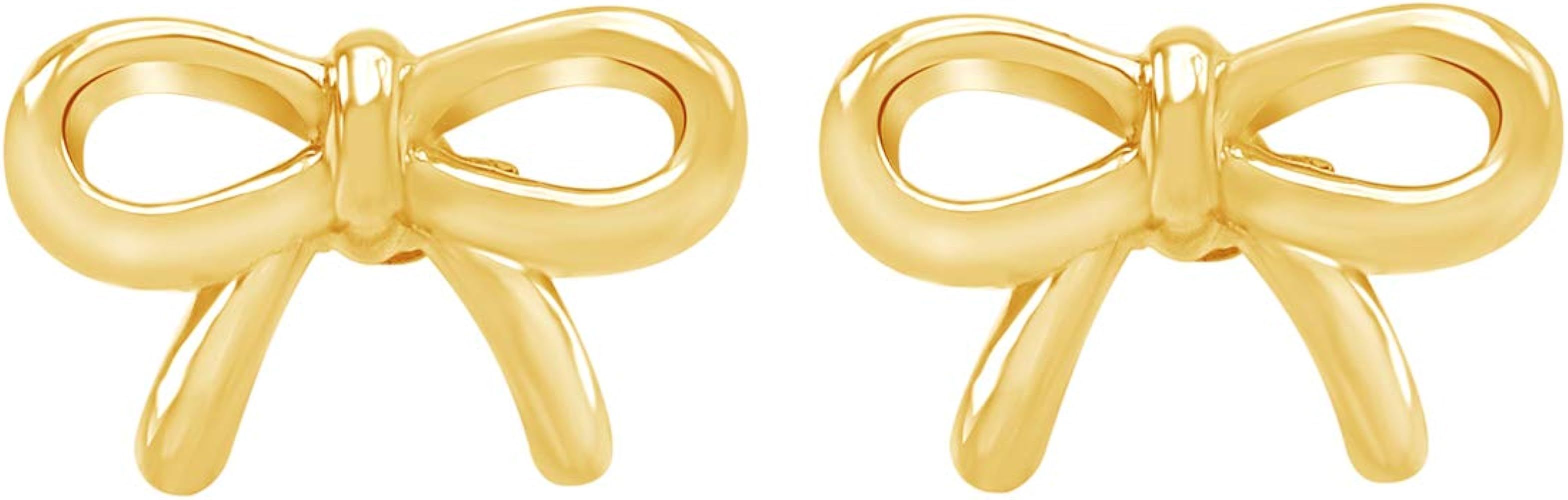 Bow Stud Earrings In 14K Gold Over Sterling Silver Christmas Gifts For Women | Amazon (US)