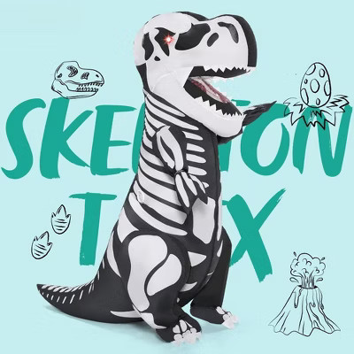 SYNCFUN Adults' Halloween Costume Inflatable Skeleton Dinosaur Costume with LED Light Eyes, Full ... | Target