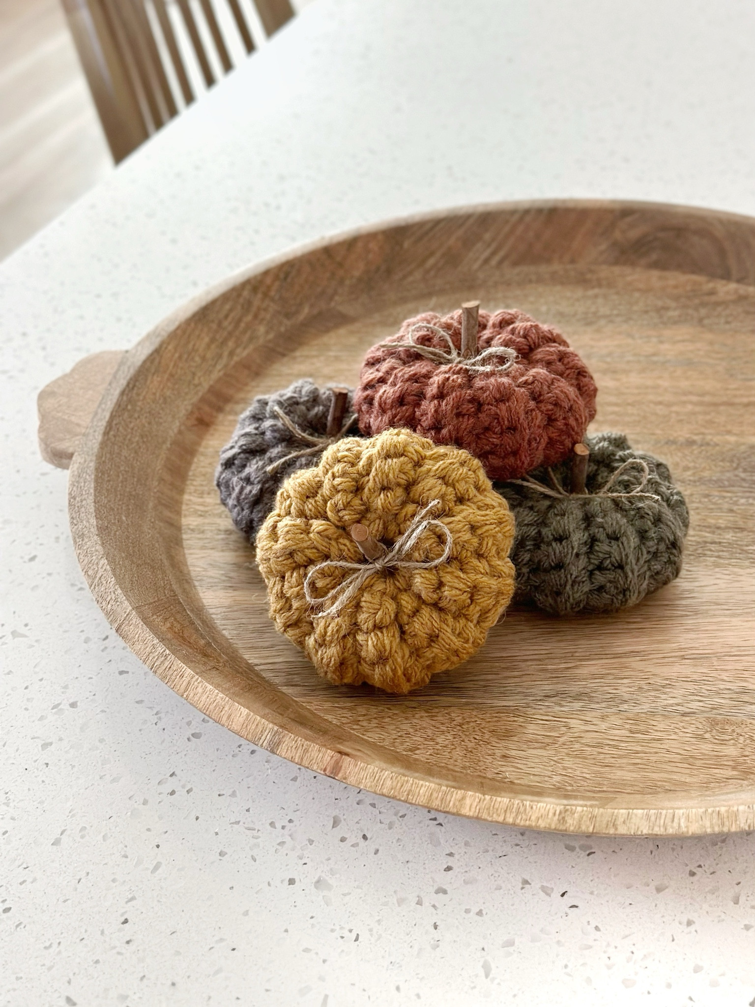 Everything you need to create these DIY Mini Ribbed Pumpkins. Crochet Pattern free on my blog simplymadebyerin.com

#LTKHome #LTKSeasonal