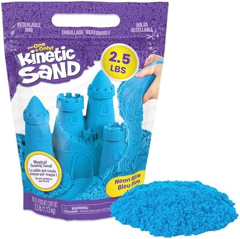 Kinetic Sand, 2.5lbs Blue Play Sand, Amazon Exclusive, Moldable Sensory Toys for Kids, Resealable... | Amazon (US)