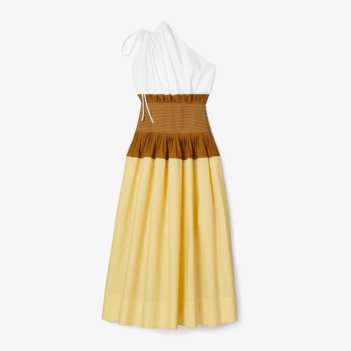 Colorblock One-Shoulder Dress: Women's Clothing | Dresses | Tory Burch UK | Tory Burch (US)