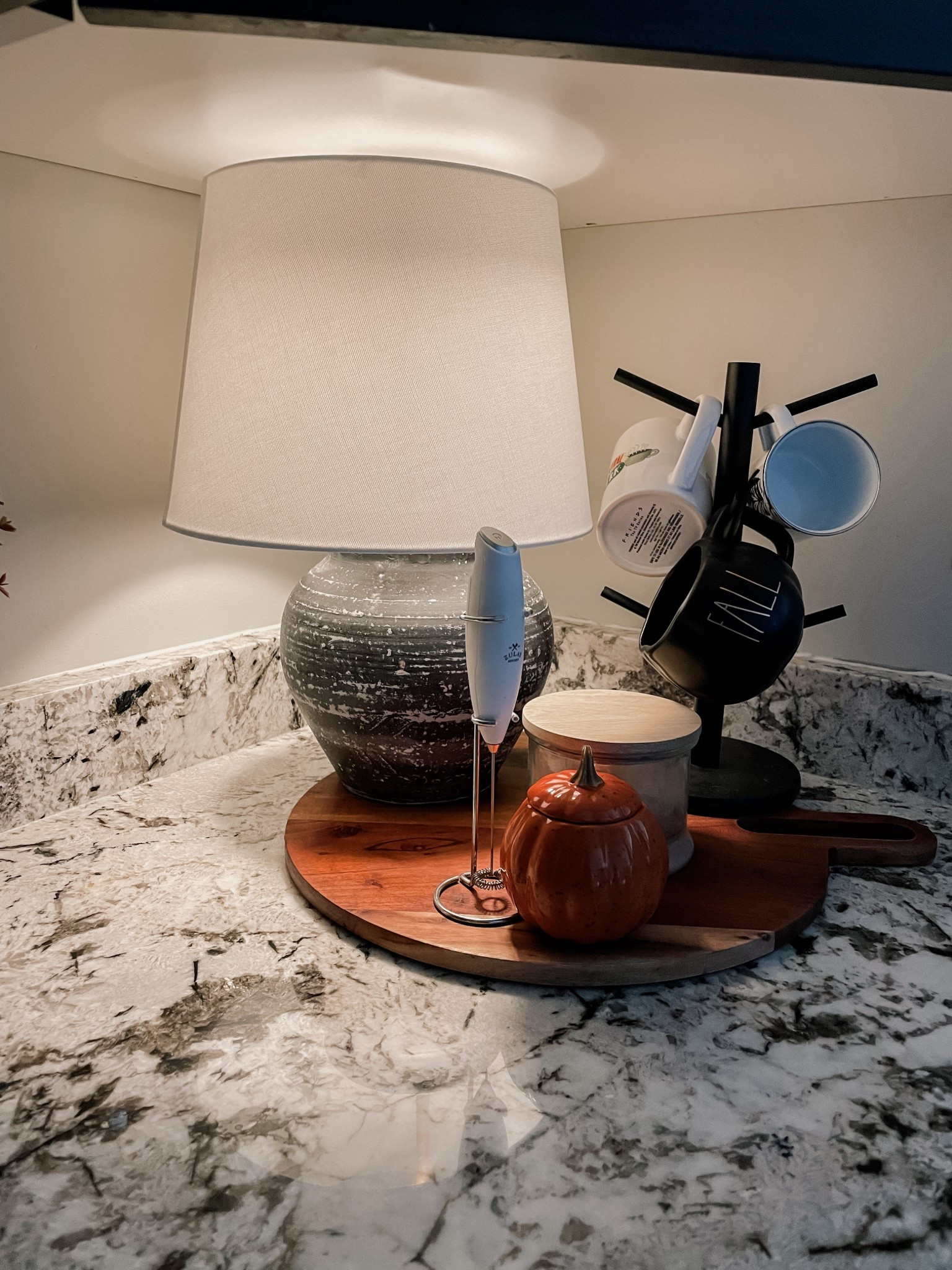 The vase and lampshade I got from Hobby lobby but I linked similar ones that I think would work together 