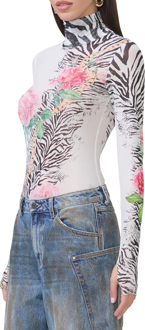 AFRM Zadie Print Sheer Mesh Top | Nordstrom | Nordstrom