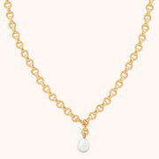 Serenity Pearl Link Chain Necklace in Gold | Astrid and Miyu