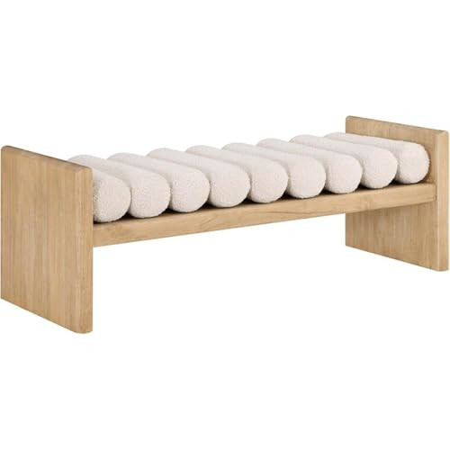 Meridian Furniture 179Cream Waverly Collection Modern | Contemporary Bench with Solid Wood Rich N... | Amazon (US)