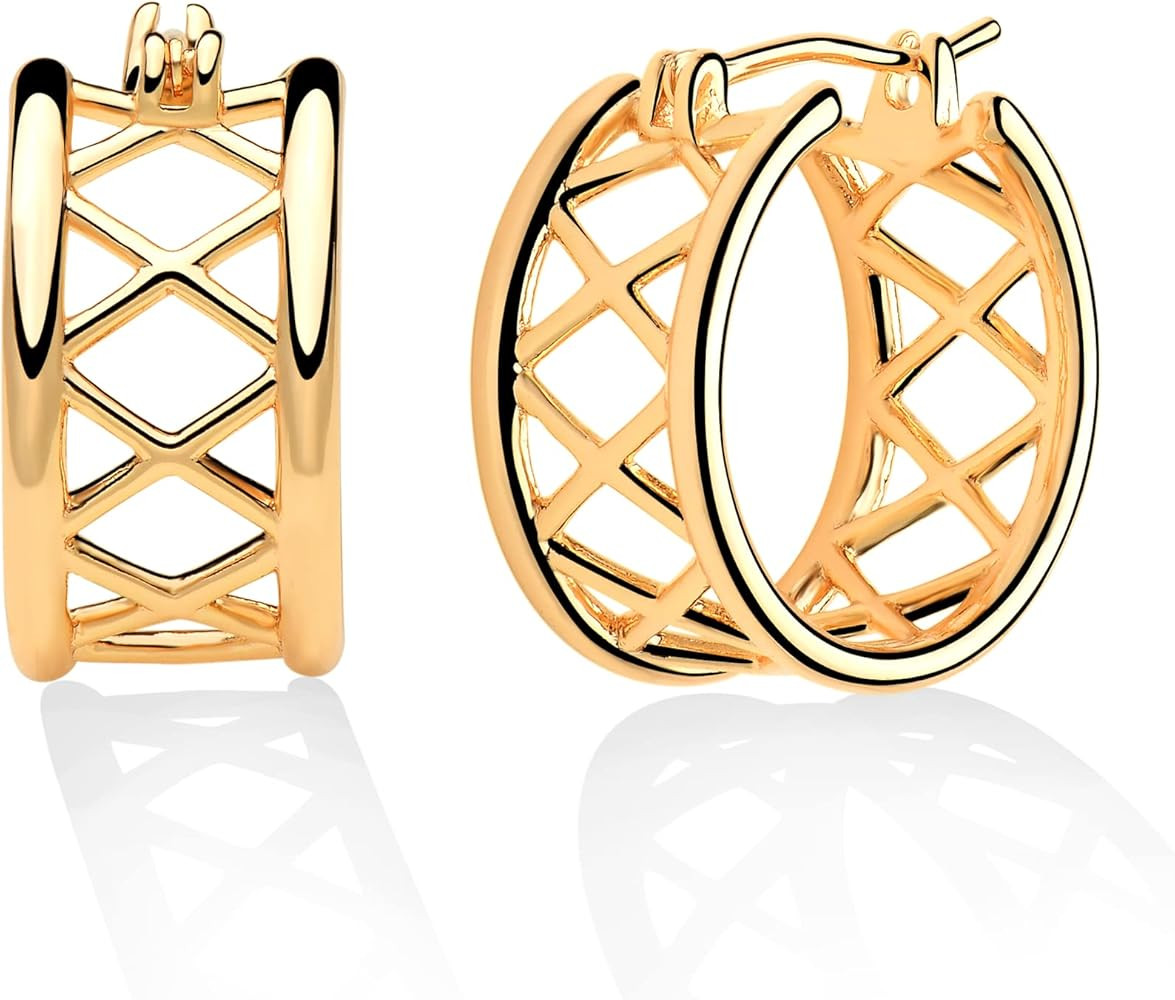 LOYATA Spike Earrings Gold Huggie Hoop Diamond Cubic Zirconia 14K Gold Filled Dainty Small Simple... | Amazon (US)