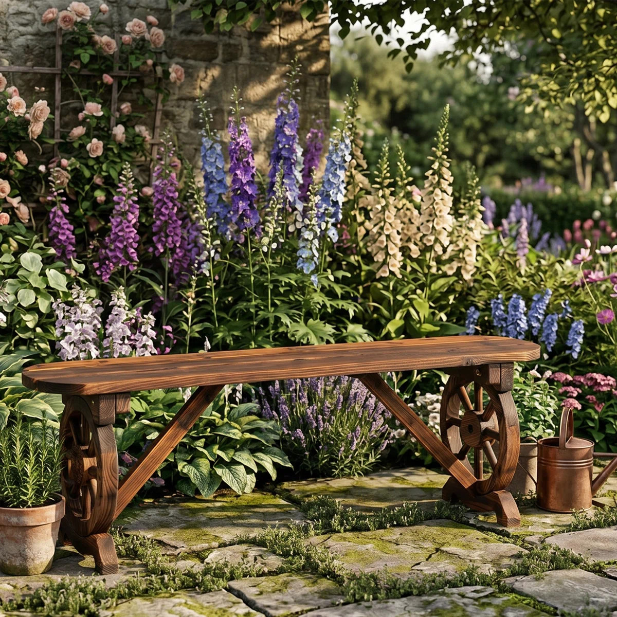 46-Inch Wagon-Inspired Solid Wood Patio Bench | Wayfair North America